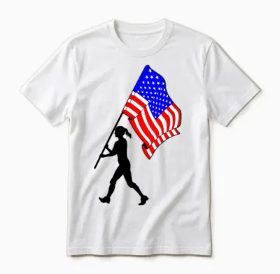 Flagbearer Usa Woman Unisex T-Shirt - White