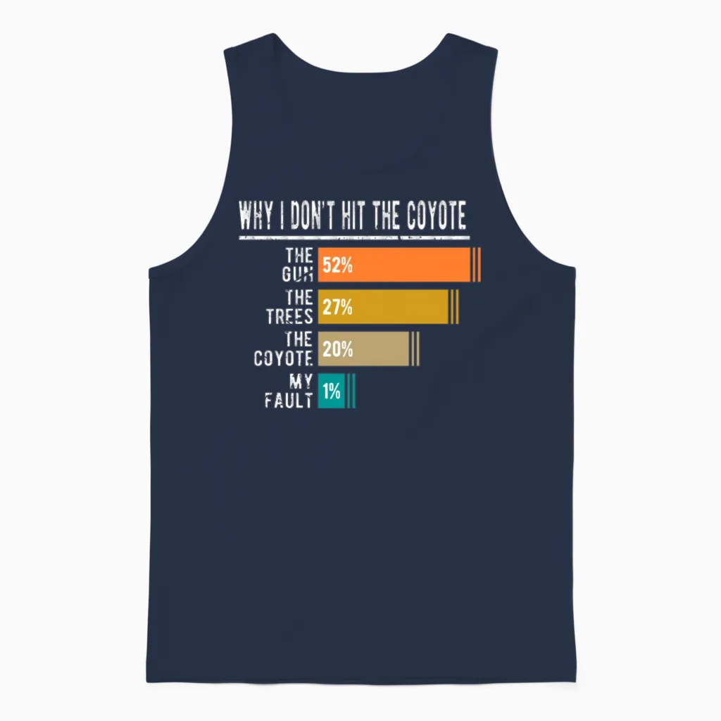 Coyote Hunter Saying Funny Coyote Hunting Unisex Tank Top in Navy