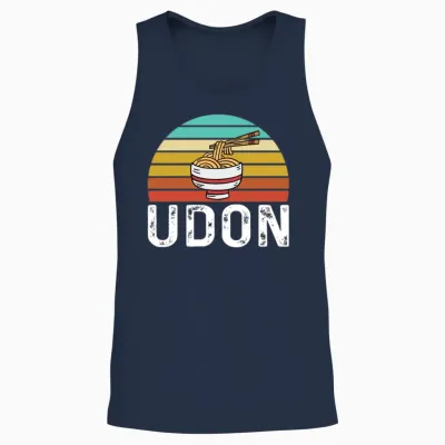 Retro Udon Noodles Unisex Tank Top - Navy