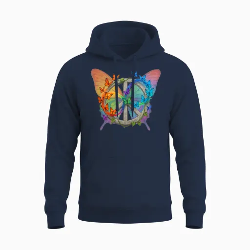 Butterfly Unisex Hoodie in Navy