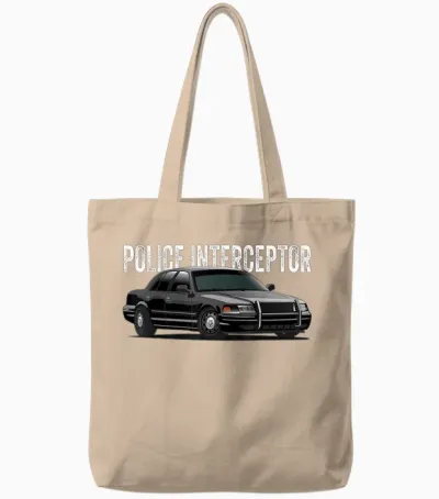 Police Interceptor Crown Vic Patrol Auto Tote Bags - Natural