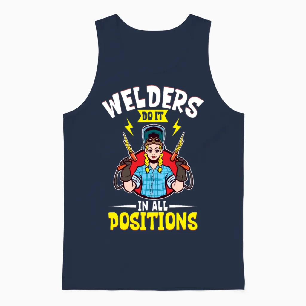 Welder Funny Funny Welding Gift Unisex Tank Top in Navy