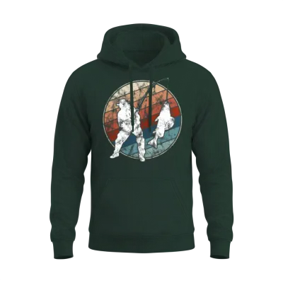 Fishing in Retro Style Unisex Hoodie - Forest