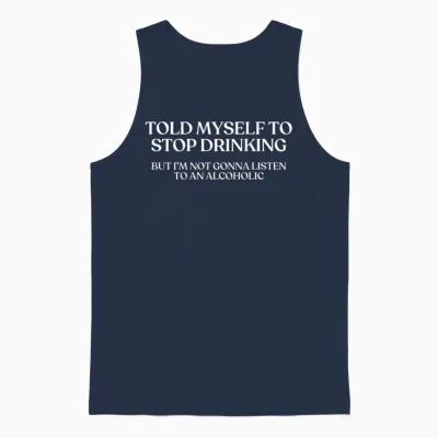 Shirt Funny Drinking Back Unisex Tank Top - Navy