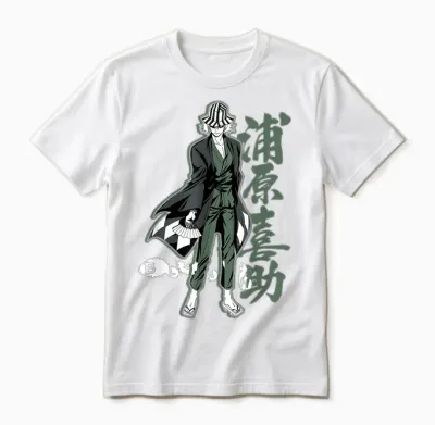 Bleach Kisuke Mit Vertikalem Kanji Unisex T-Shirt - White