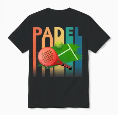 Padel Padel Tennis Retro Unisex T-Shirt - Black