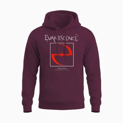 Evanescence 2026 World Tour Paris Unisex Hoodie - Maroon