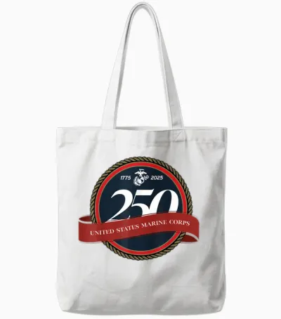 United States Marine Corps 250th Birthday Seal Tote Bags - White