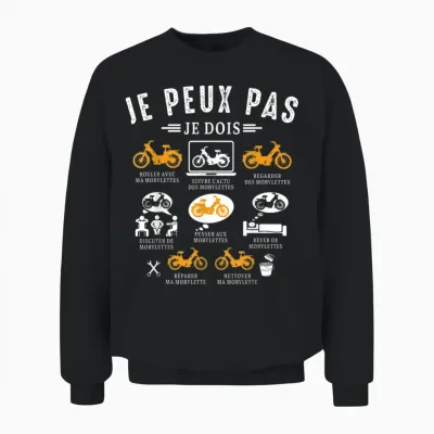 I Can I Must Moped Mob Mob Moped Humor T-Shirt, Black, S Unisex Sweatshirt - Black
