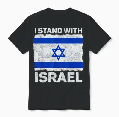 I Stand with Israel Israel Flagge Patriotisches Israel Unisex T-Shirt - Black
