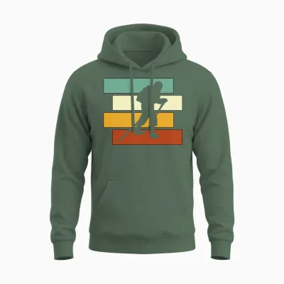 Hiking Retro Unisex Hoodie - Military Green