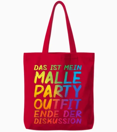 Das Ist Mein Malle Party Outfit Ende Der Diskussion T-Shirt, Black, S Tote Bags - Red