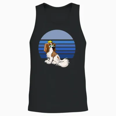 Cavalier Retro Blue Unisex Tank Top - Black