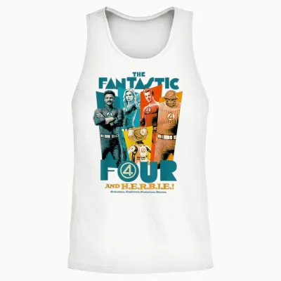 Marvel the Fantastic Four: First Steps Fantastic 4 & Herbie Unisex Tank Top - White