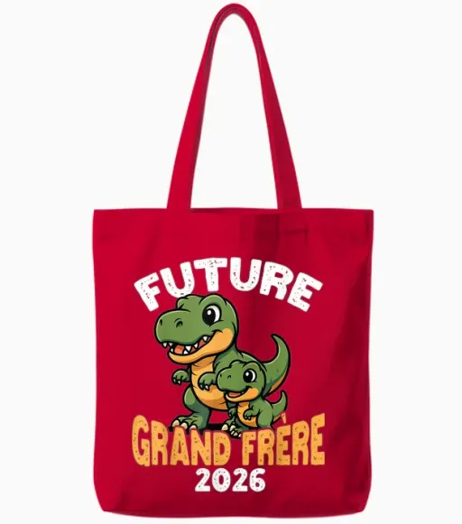 Future Big Brother 2026 Dino Announcement Pregnancy Funny Tote Bags - Red