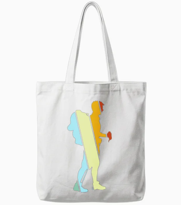 Hiking Retro - & Outdoors Tote Bags in White