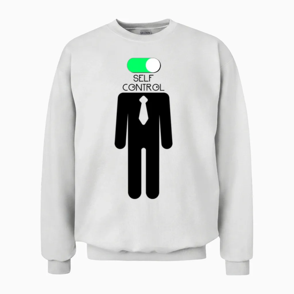 Brain Self Control Turn off Relax Work Mode On Unisex Sweatshirt in White