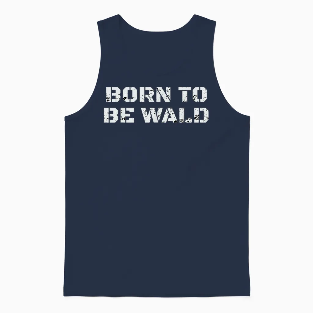 Fichten Sichten Und Vernichten - Born to Be Wald Unisex Tank Top in Navy