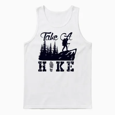 A Round Hiking, Visit the Mountain, Hiking Unisex Tank Top - White