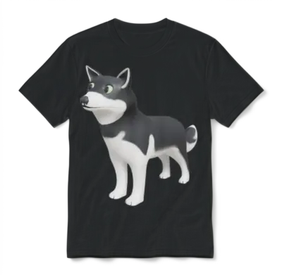 Dog- Black and White Dog Unisex T-Shirt - Black