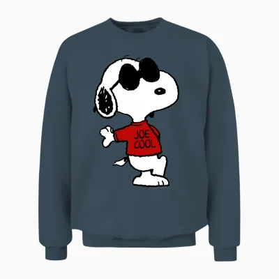 Peanuts Snoopy Joe Cool Old School Comic Geek Années 80 90 Rétro Manche Longue Unisex Sweatshirt - Dark Heather