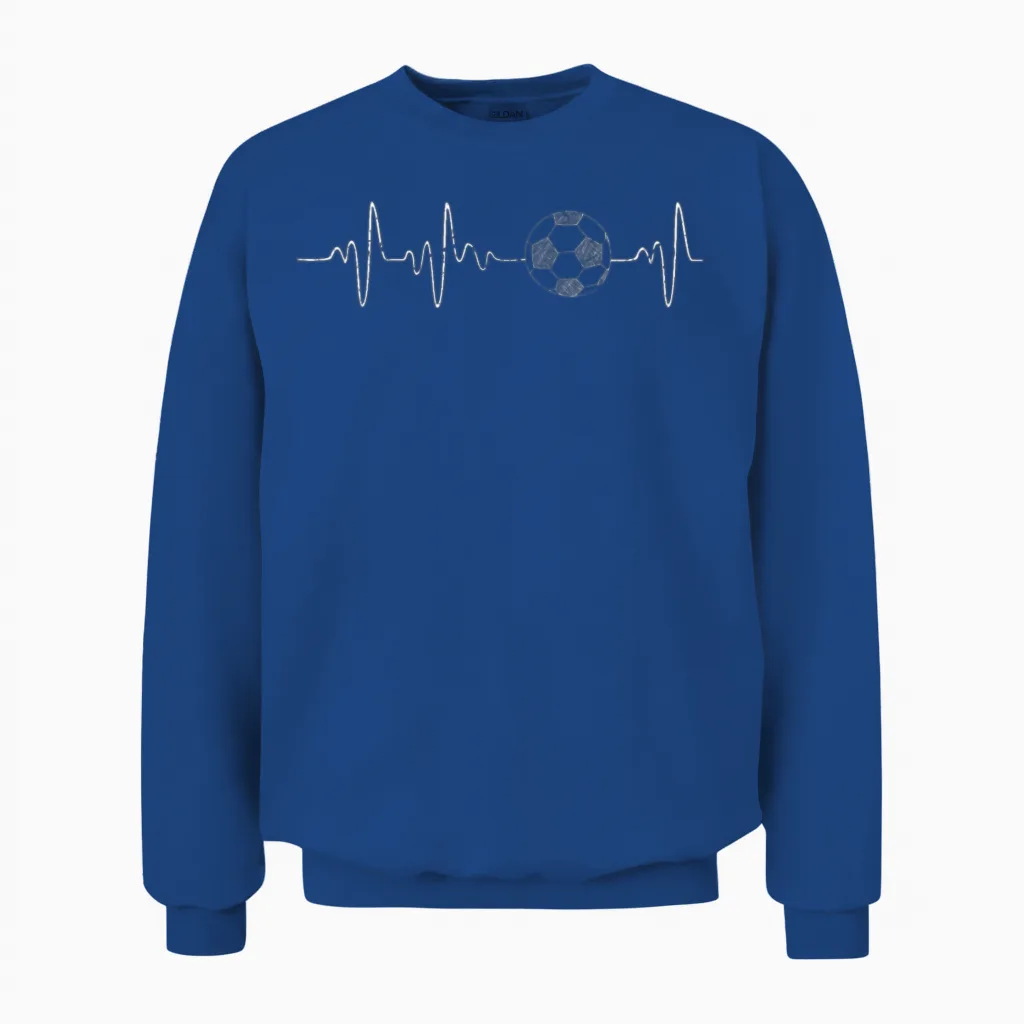 Soccer Heartbeat Unisex Sweatshirt in Royal