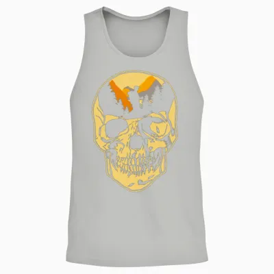 Hiking Hike Skull Skull Nature Unisex Tank Top - Ash