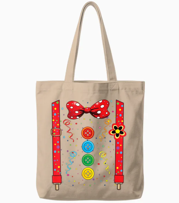 Clown Karneval Kostüm Clownskostüm Clowns Fancy Dress Confetti Tote Bags in Natural