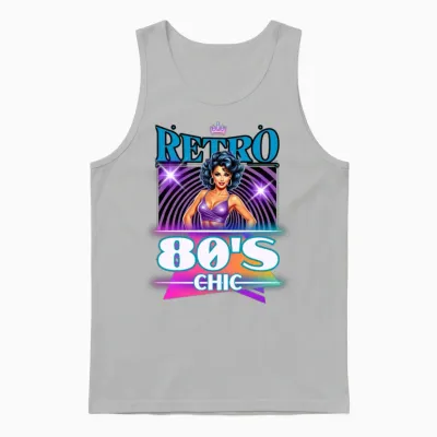 Retro 80's Chic Star Gd Unisex Tank Top - Ash