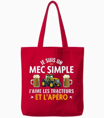 I Am a Simple Guy I Love Tractors and the Aperitif Tote Bags - Red