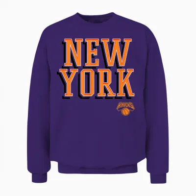 Logo Nba - New York Knicks City Wordmark Unisex Sweatshirt - Purple