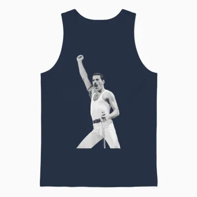 Freddie Mercury Queen Live Aid Wembley Stadium 1985 Unisex Tank Top - Navy