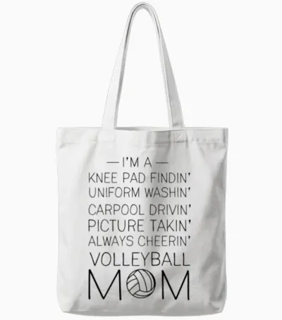Volleyball Mom Checklist Tote Bags - White
