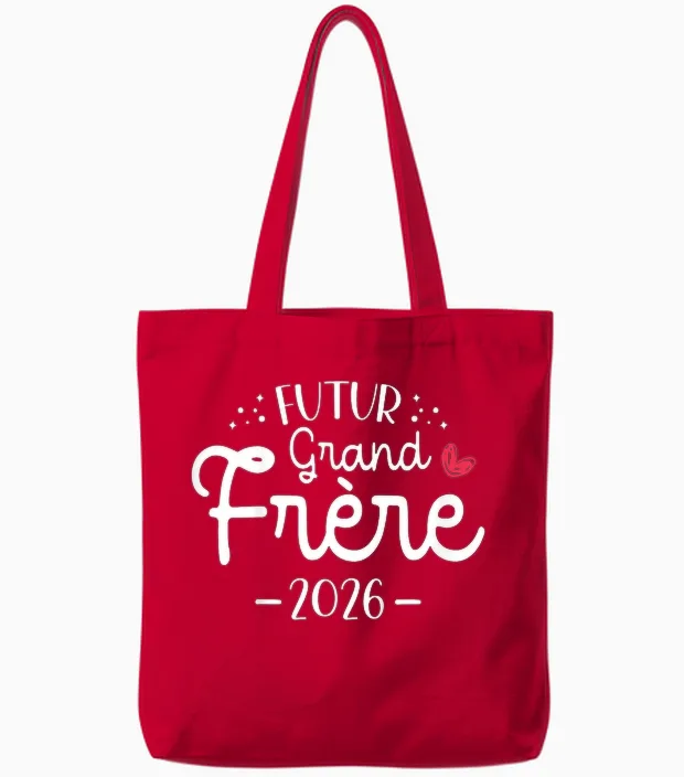 Child Future Big Brother 2026 - Announcement Pregnancy 2nd Tote Bags in Red