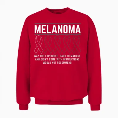 Melanoma Warrior Skin Cancer Melanoma Awareness Unisex Sweatshirt - Red