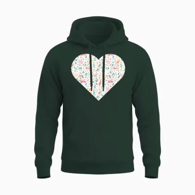 Cœur Rempli De Lapins Et De Verdure De Couleur Pastel Unisex Hoodie - Forest