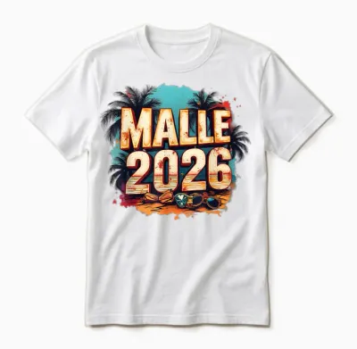 Malle 2026 | Mallorca Party Holiday Design for All Holidaymakers Unisex T-Shirt - White