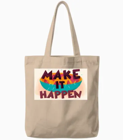 Make It Happen Color Bowl Tote Bags - Natural