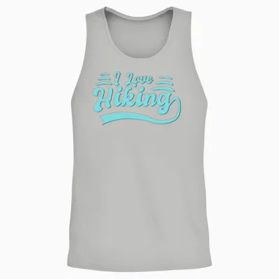 I Love Hiking Unisex Tank Top - Ash