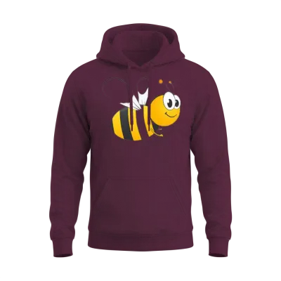 Funny Bee Unisex Hoodie - Maroon