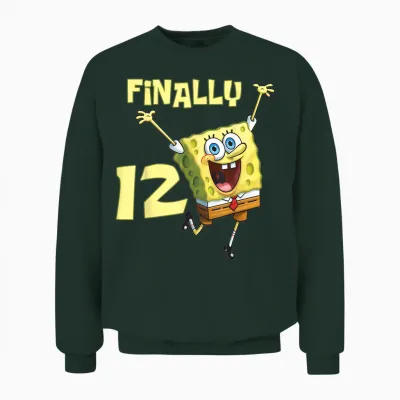 Mademark X Spongebob Squarepants - Original Spongebob Square Pants - 12th Birthday. Finally 12. Unisex Sweatshirt - Forest