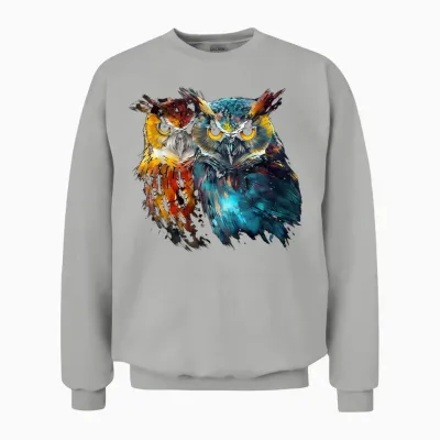 Eule Kunst - Tier Kunstwerk Vogel Eule Unisex Sweatshirt - Ash