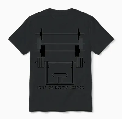 Bench Press 45 95 135 185 225 235 275 315 Unisex T-Shirt - Black