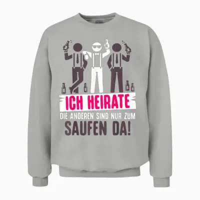 Jga T-Shirt Bräutigam Kostüm Poltern Junggesellenabschied Unisex Sweatshirt - Ash