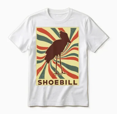 Shoebill Retro Vintage Unisex T-Shirt - White
