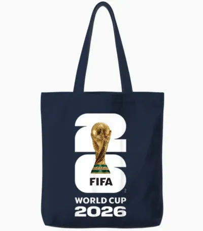 Fifa World Cup 26 Gold Trophy Tees T Shirts for Men and Women Tote Bags - Navy
