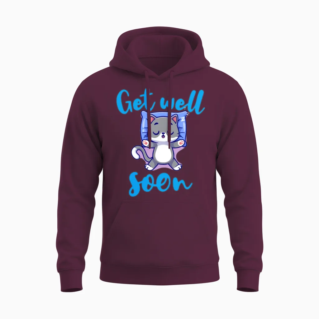 Get Well Soon Unisex Hoodie in Maroon
