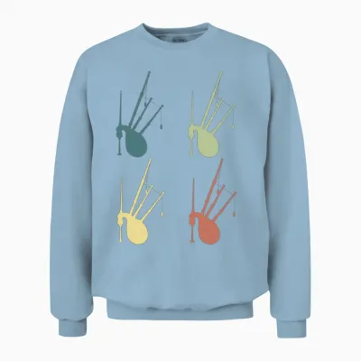 Bagpipes Retro 4 Unisex Sweatshirt - Light Blue
