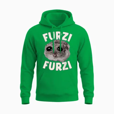 Furzi Furzi Grooviges Sad Hamster Internet Hamster Sad Meme Unisex Hoodie - Irish Green