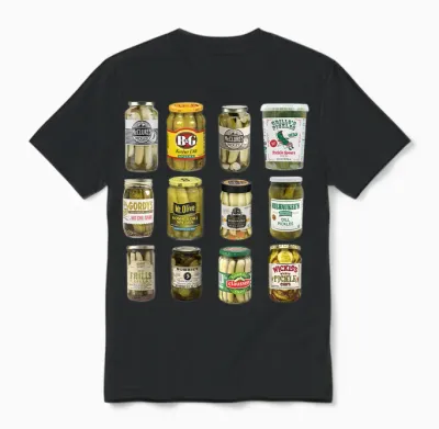 Vintage Canned Pickles Lover Funny Trendy Clothing Unisex T-Shirt - Black